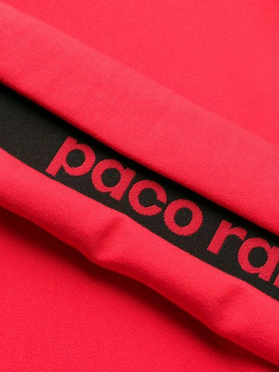 PACO RABANNE LOGO TAPE CROPPED JACKET - 红色