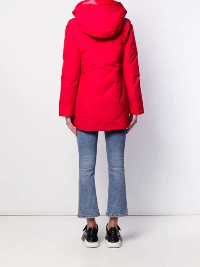 Shop Woolrich Padded Parka Coat In Red