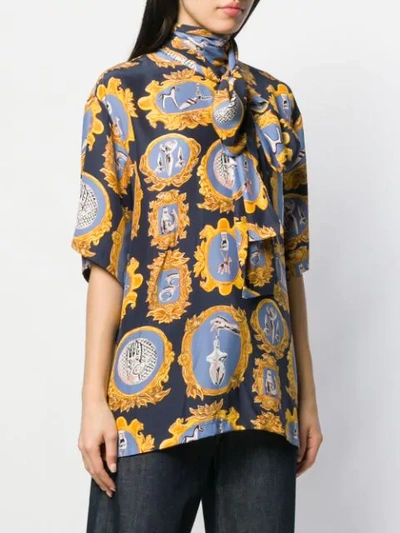 Shop Chloé Medallion Print Top In Blue