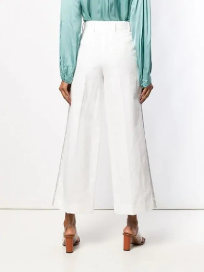 Shop Forte Forte Side Panel Wide Leg Trousers In White