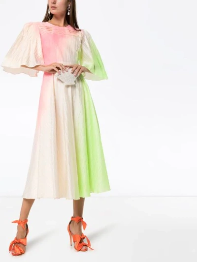 Shop Roksanda Raeya Ripple-effect Jacquard Midi Dress In Multicolour