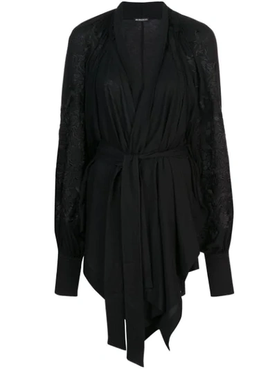 Shop Ann Demeulemeester Wrap Front Cardigan In Black