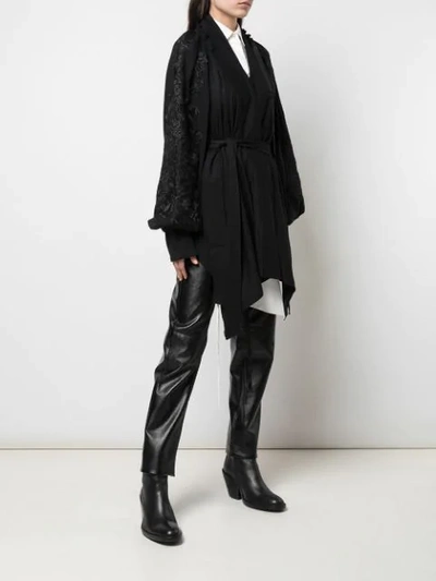 Shop Ann Demeulemeester Wrap Front Cardigan In Black