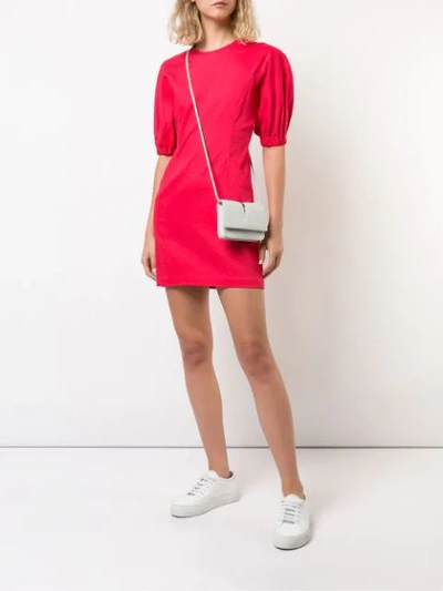 Shop A.l.c Round Neck Mini Dress In Red