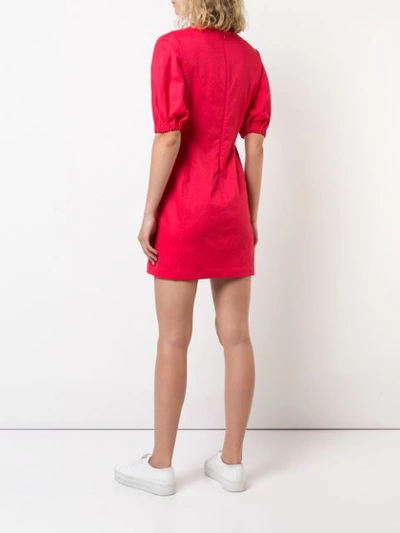 Shop A.l.c Round Neck Mini Dress In Red