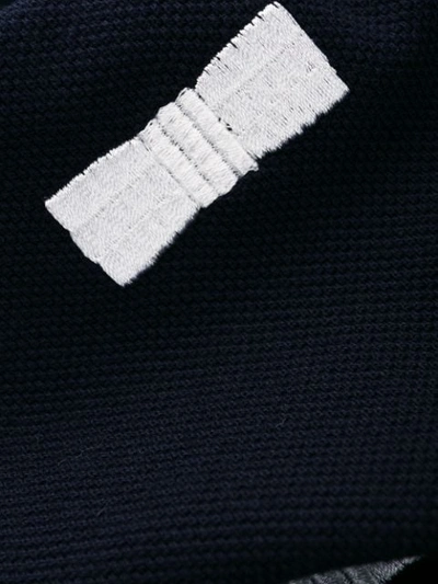 Shop Thom Browne Bow Embroidery Polo In Blue