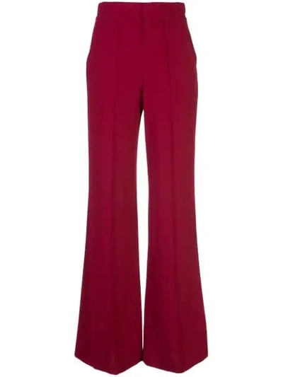 Shop Alice And Olivia Wide Leg Trousers In Bordeaux