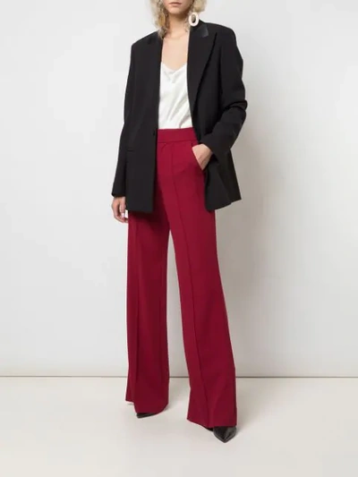 Shop Alice And Olivia Wide Leg Trousers In Bordeaux