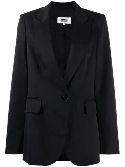 Shop Mm6 Maison Margiela Single-breasted Blazer In Black