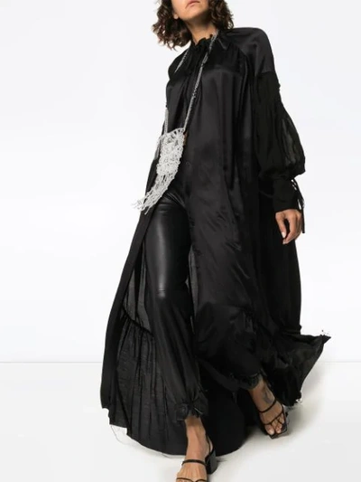 Shop Ann Demeulemeester Pouf-sleeve Maxi Dress In Black
