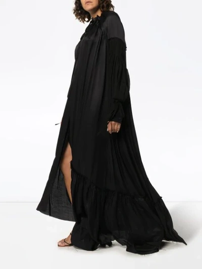 Shop Ann Demeulemeester Pouf-sleeve Maxi Dress In Black