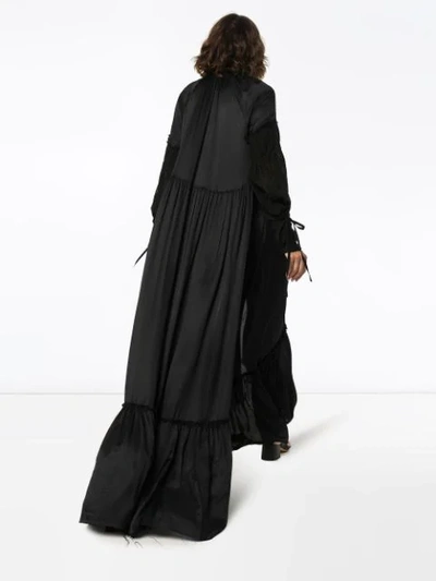 Shop Ann Demeulemeester Pouf-sleeve Maxi Dress In Black