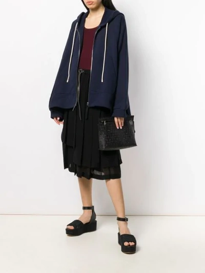 Shop Loewe Pleated Layer Skirt In Black