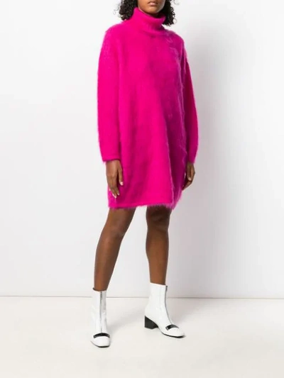 Shop Gianluca Capannolo Textured Knit Dress In Pink