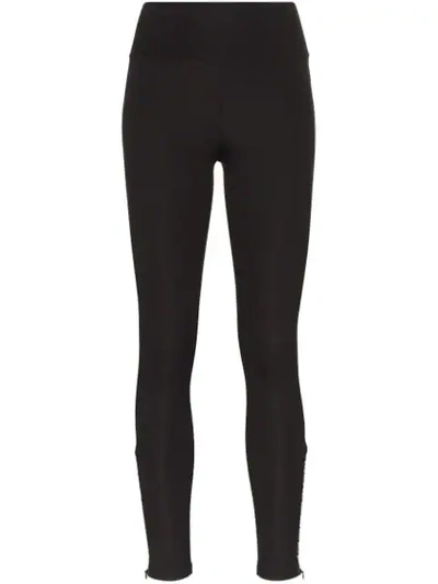 Shop Burberry Logo Print Performance Leggings In Black