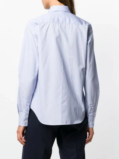Shop Aspesi Striped Long-sleeve Shirt - Blue