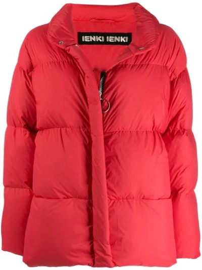 Shop Ienki Ienki Zip Trim Puffer Jacket In Red