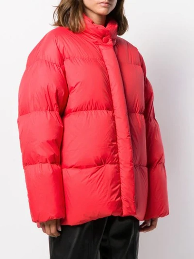 Shop Ienki Ienki Zip Trim Puffer Jacket In Red