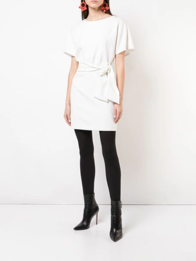Shop Alice And Olivia Tie Waist Dress In White