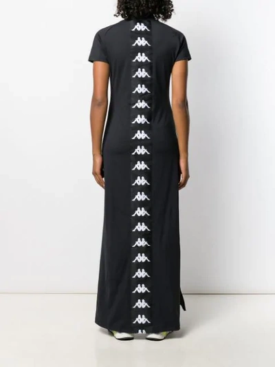 Shop Kappa Logo Short-sleeve Maxi Dress In Black