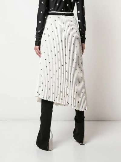 Shop Proenza Schouler Pswl Grateful Dead Bear Pleated Skirt In White