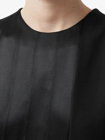 Shop Burberry Panel Detail Shift Dress In Black