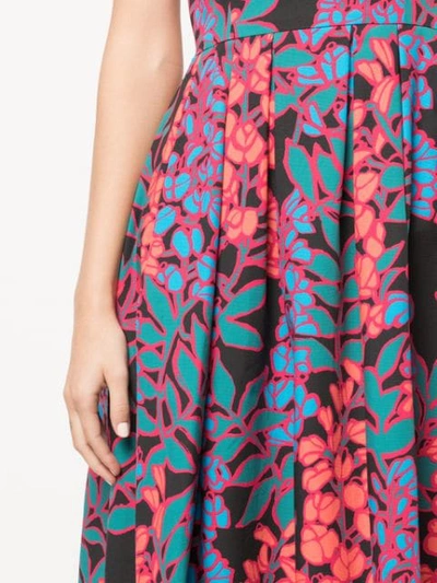 Shop Carolina Herrera Floral Print Midi Dress In Black