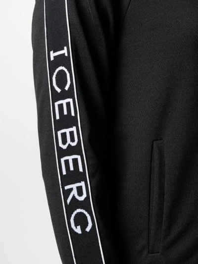 Shop Iceberg Logo Zip Sweater In Black