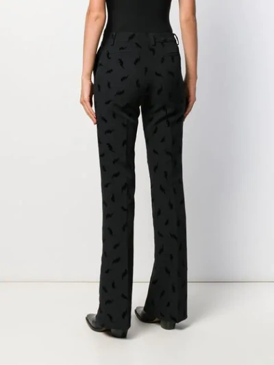 Shop P.a.r.o.s.h Lightning Bolt Print Trousers In 013 Nero