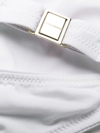 Shop Dolce & Gabbana Halterneck Bikini Top In White