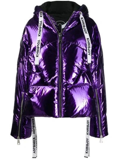 Shop Khrisjoy Gefütterte Jacke Mit Reissverschluss In Purple