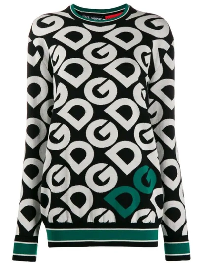 Shop Dolce & Gabbana Repeated-logo Jumper In Black