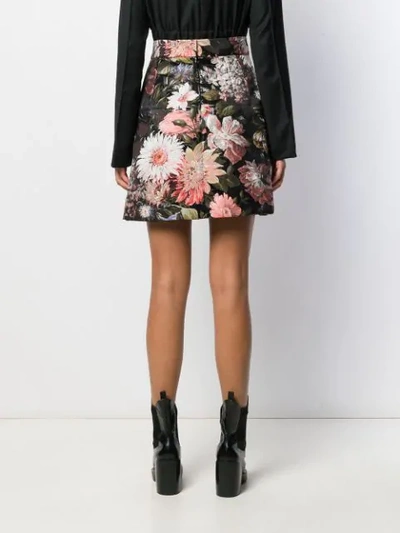 Shop Dolce & Gabbana Floral Print High-waisted Skirt In Black