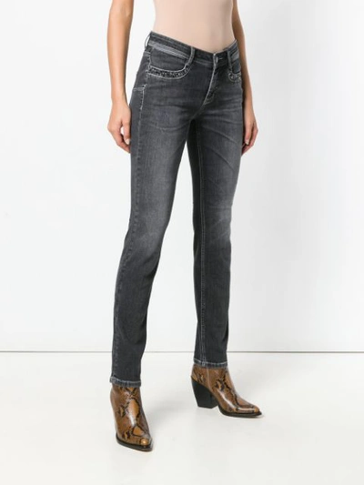 Shop Cambio Studded Pocket Slim-fit Jeans - Black