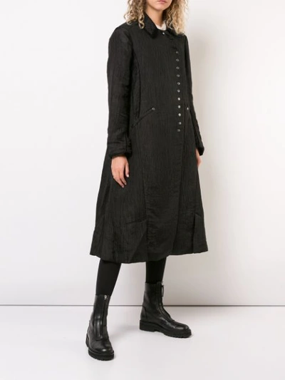 Shop Renli Su Crinkled Design Coat In Black