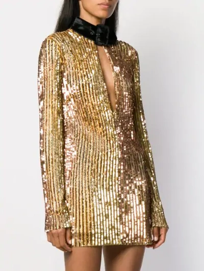 Shop Attico Sequinned Mini Dress In Gold