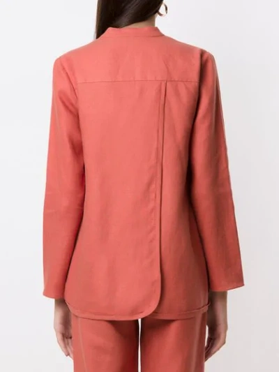 Shop Alcaçuz Magalhães Linen Shirt In Orange