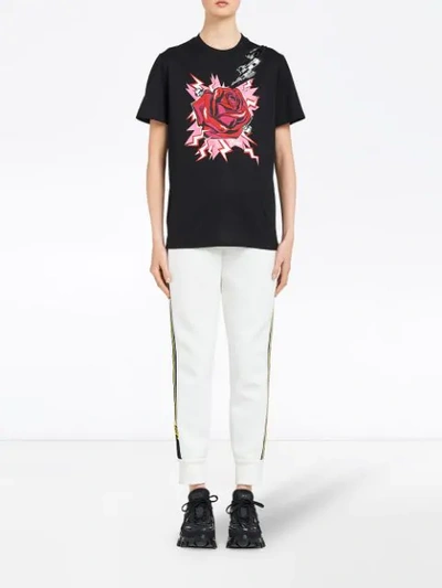 Shop Prada Thunder Rose T-shirt In Black