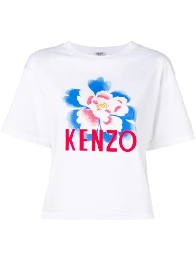 Shop Kenzo Floral Print T-shirt - White