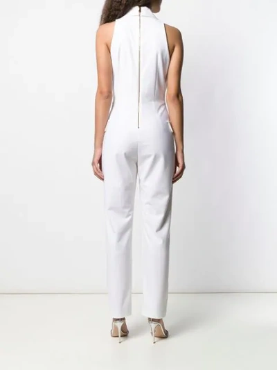 Shop Balmain Double-breasted Jumpsuit In White