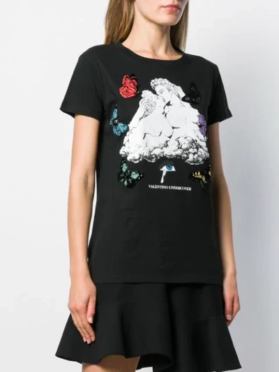 Shop Valentino Cloudy Lover Print T-shirt In Black