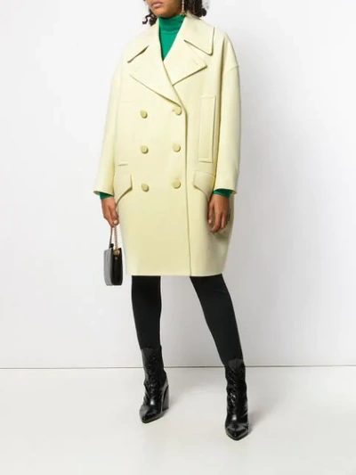 Shop Givenchy Oversized Peacoat In Yellow