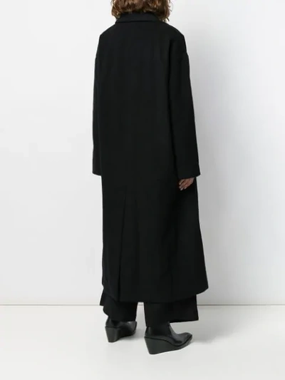 Shop Andrea Ya'aqov Long Belted Trench Coat In Black