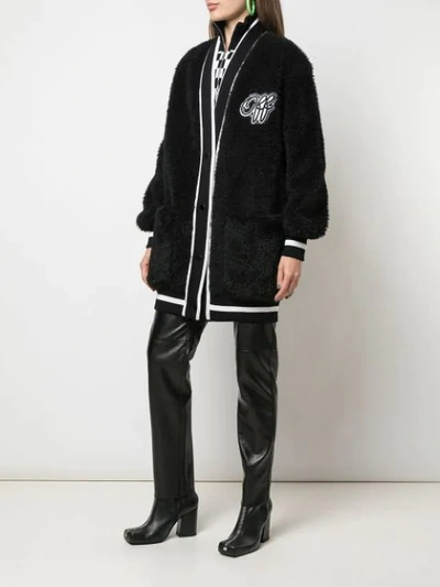 Shop Off-white Varsity Cardigan In Black