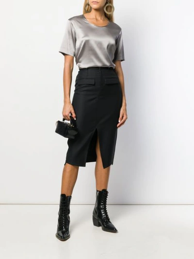 Shop D-exterior Short-sleeved Blouse In Grey