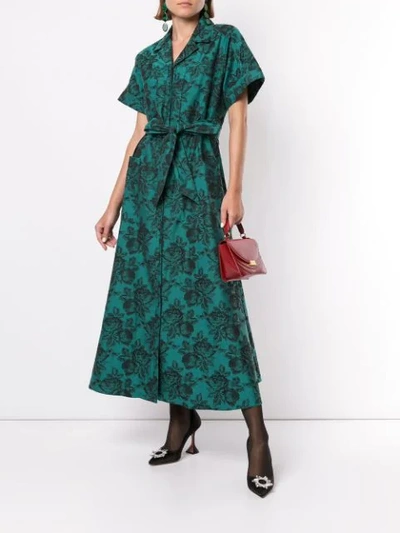 Shop Erdem Cypress Floral-print Dress In Green