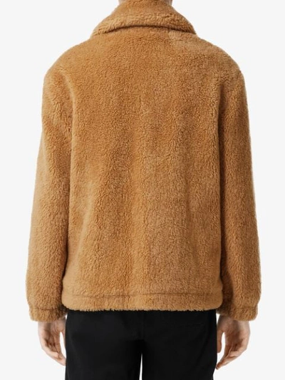 Shop Burberry Monogram Motif Fleece Jacket In Brown