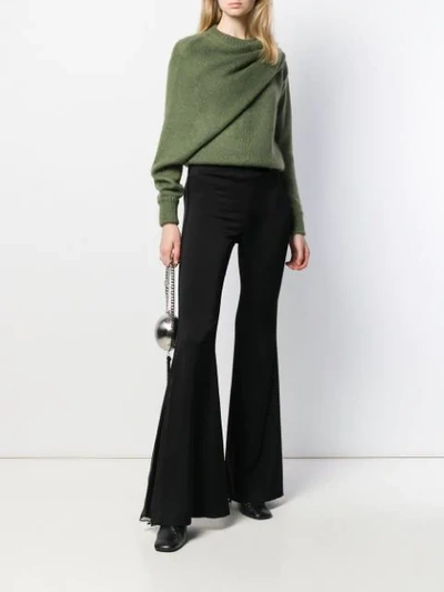 Shop Galvan Flared Trousers In Black