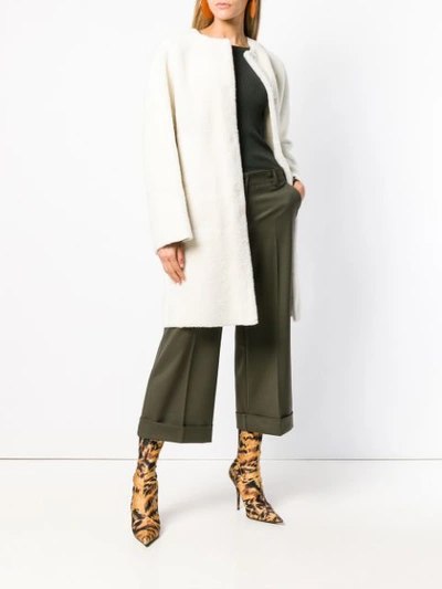 Shop P.a.r.o.s.h Reversible Shearling Coat In White