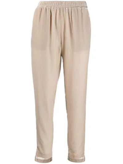 Shop Gold Hawk Asymmetric Hem Trousers In Neutrals